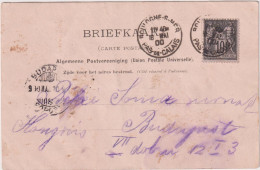 * FRANCE > 1900 POSTAL HISTORY > Stationary Card From Pas-de-Calais To Budapest, Hungary - 1898-1900 Sage (Type III)