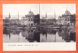 11347 / ( Etat Parfait ) Stereo HAARLEM Noord-Holland Marché Aux Blés Oude Turfmarkt 1900s LEVY LL 1Nederland Pays-Bas - Haarlem