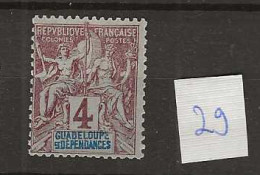 1892 MNH Guadaloupe Yvert 29 Postfris** - Unused Stamps