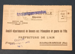 CP Accusé Réception Haut Dentelé Comité De Secours Bourg En Bresse Colis Prisonnier De Guerre Camp De Stuttgart Nov 1917 - WW I