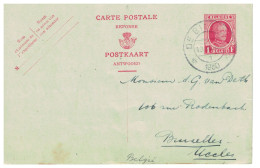 Entier CPRP Volet Réponse 1F  Albert Houyoux Obl. DE BILT 1930 > BXL UCCLE Belgique - Lettres & Documents