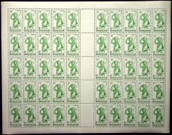 MADAGASCAR: 1946 Full 10 X 5 Sheet Green 10c Native With Spear Examples - Full Margins (75719) - Nuevos