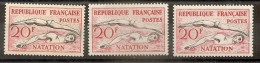 VARIETES X 2  N 960 **  - 2 TBS ROUGE SUR FACE DU VISAGE ET CONTOUR BRAS ET  CORPS  + BISTRE DEFFECTUEUX CONTOUR NAGEURS - Unused Stamps