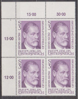 1981 , Mi 1668 ** (1) - 4er Block Postfrisch - 125. Geburtstag Von Sigmund Freud - Unused Stamps