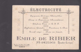 Carte De Visite Emile De Ribier électricité à Saint Paulien (Haute Loire) - Cartes De Visite