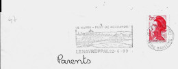 Lettre Entière Flamme 1989 Le Havre Seine Maritime - Oblitérations Mécaniques (flammes)