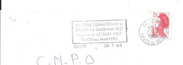 Lettre Entière Flamme 1989 Clichy Hauts De Seine - Oblitérations Mécaniques (flammes)