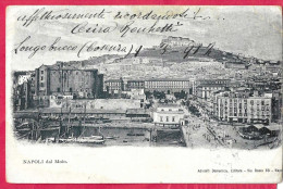 NAPOLI - PANORAMA DAL MOLO - FORMATO PICCOLO - EDIZ. ADINOLFI NAPOLI - VIAGGIATA 1912 DA CROPALATI - Napoli (Naples)