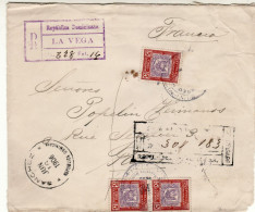 DOMINICAN REPUBLIC 1906 LETTER SENT FROM LA VEGA TO PARIS / PART OF COVER / - Dominican Republic