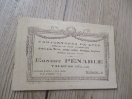 Carte De Représentant Pb Publicité Ernest Pénable Valréas Cartonnages De Luxe - Publicités