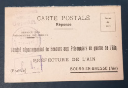 CP Accusé Réception Haut Pointillé Comité Secours Bourg En Bresse Colis Prisonnier De Guerre Camp De Sennelager Déc 1916 - WW I