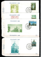 1989 2340 2341 2342 2343 FDC's ( Gentbrugge). : " Koninklijke Serres Van Laken / Les Serres Royales De Laeken " - 1981-1990