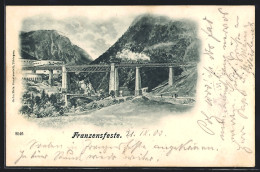 Lithographie Franzensfeste, Blick Auf Die Eisenbahnbrücke  - Autres & Non Classés