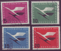 Europe - Allemagne Fédérale - 1955 - N°81 à 84  - Réouverture De La Cie Aérienne Lufthansa - 7612 - Gebraucht