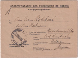* FRANCE > 1946 POSTAL HISTORY > 2nd World War > Censored POW Correpondance To Erlangen (Bayern), Germany - Cartas & Documentos