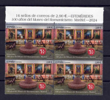 ESPAÑA 2024 ** MNH EFEMERIDES. 100 AÑOS MUSEO DEL ROMANTICISMO. MADRID. BL.4 - Unused Stamps