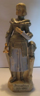 Ancienne Statuette De Sainte Jeanne D'Arc En Biscuit Polychrome - Religion & Esotericism