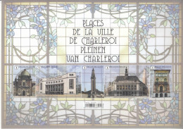 2022 Belgium Places De La Ville Charleroi Architecture SEMI-POSTAL  Miniature Sheet Of 5 MNH @ BELOW FACE VALUE - Nuovi
