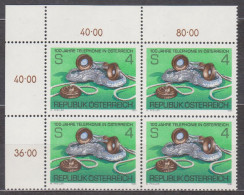 1981 , Mi 1672 ** (2) - 4er Block Postfrisch - 100 Jahre Telephonie In Österreich - Unused Stamps