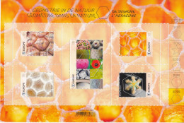 2022 Belgium Geometry In Nature Hexagon Bees Honey Miniature Sheet Of 5 MNH @ BELOW FACE VALUE - Ungebraucht