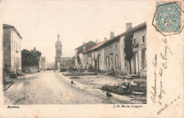 54 Anoux Une Rue , église CPA Cachet 1905 - Other & Unclassified