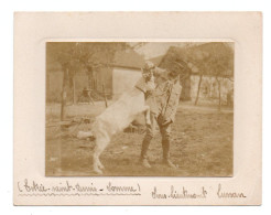 534, WW1, Oise, Estrée Saint Denis, Sous-Lieutenant Lussan Avec Une Chèvre - Guerre, Militaire
