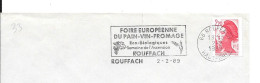 Lettre Entière Flamme 1989 Rouffach Haut Rhin - Oblitérations Mécaniques (flammes)