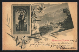 Cartolina Kaltern, Panorama, Gnadenbild Des Hl. Antonius Zu Padua  - Autres & Non Classés