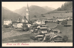 Cartolina St. Pankraz Im Ultental, Ortsansicht Mit Blick In Die Ferne  - Other & Unclassified