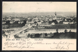 AK Wels, Stadt Mit Brücke Aus Der Vogelschau  - Sonstige & Ohne Zuordnung