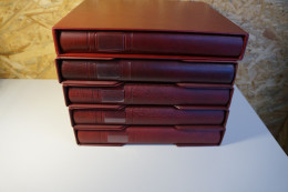 5 Lindner Binder Rot Mit Schuber Leer (28166) - Alben Leer