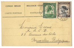 !!! CONGO, CPA DE 1945 AU DÉPART DE POPOKABAKA POUR BRUXELLES. - Storia Postale