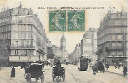 CPA Paris Rue De Lyon Et La Gare De Lyon - Arrondissement: 12