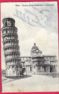 PISA - DUOMO E TORRE PENDENTE - FORMATO PICCOLO - EDIZ. SCARLATTI PISA  - VIAGGIATA 1912 PER LA FRANCIA - Pisa