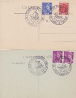 LOT T-20#1 - FRANCE- EXPOSITION PHILATELIQUE L'ART DANS LE TIMBRE A PARIS EN 1941 (2 CARTES) - Commemorative Postmarks