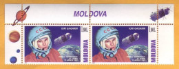 2001 Moldova Moldavie Moldau 40 Gagarin Russia USSR First Cosmonaut  Space, Rocket, Satellite, Astronaut 2v Mint - Russia & USSR