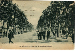 Beziers Le Theatre Et Les Allées Paul Riquet - Beziers