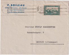 * FRANCE (FRENCH MOROCCO) > 1938 POSTAL HISTORY > Cover From Casablanca To Leipzig, Germany - Storia Postale