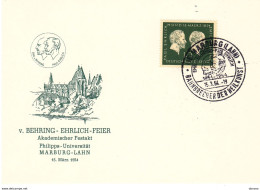 ALLEMAGNE RFA  1954 EHRLICH PRIX NOBEL BIOLOGIE  Yvert 73, Michel 197 - Brieven En Documenten