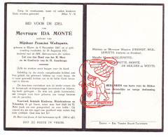 DP Ida Monté ° Mater Oudenaarde 1867 † 1951 X Francies Wulleputte // D'Hondt De Mulder Weyts - Santini