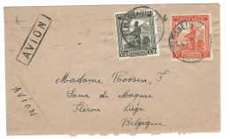 !!! CONGO, PLI AÉRIEN DE 1945 AU DÉPART D'ELISABETHVILLE POUR LIÈGE - Storia Postale