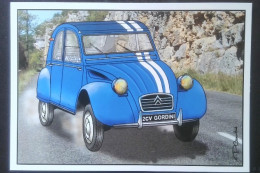 ►Johnny HALIDAY  En Citroën 2 CV Gordini  - CPM Illustrateur - Voitures De Tourisme