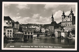 AK Steyr /Oberdonau, Einmündung Der Steyr In Die Enns  - Andere & Zonder Classificatie