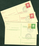 BUND Heuß III 3 Hochwert-GANZSACHEN MIT FLUOR Schmal/BREIT P44II-P45-P47 (Michel über 900 €) ABER Leider Gefälligkeits-o - Postkaarten - Gebruikt
