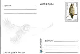 Moldova - Postal Stationery  2016 :  Long-eared Owl (Asio Otus) - Hiboux & Chouettes