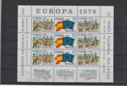 Spain 1978 Europa CEPT Souvenir Sheet MNH/**. Postal Weight Approx. 0,04 Kg. Please Read Sales Conditions Under Image Of - 1978