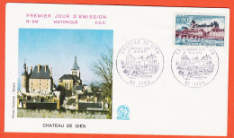 12367 / ⭐ F.D.C N°848 Chateau De GIEN Photo DELANOE Briare 1er Jour Emission 45-GIEN 18-08-1973 First Day Cover - 1970-1979