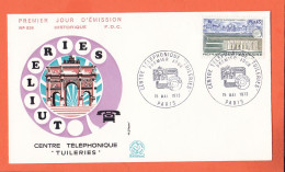 12350 / ⭐ F.D.C Centre Telephonique TUILERIES N°836 Premier 1er Jour Emission PARIS 15-05-1973 FDC First Day Cover - 1970-1979