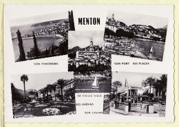 12373 / ⭐ MENTON 06-Alpes Maritimes Multivues Panorama Port Plages Vieille Ville Jardins 1950s Photo-Bromure G.F S.I.C.A - Menton