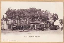 12084 / ⭐ ♥️  Etat Parfait 77-MELUN Train Arrivant Station Tramway BARBIZON Hotel Gare 1900s- GALERIES MELUNAISES - Melun
